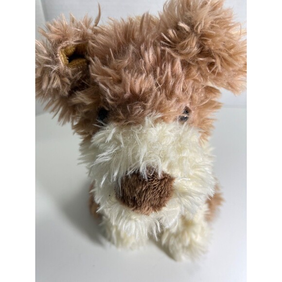 Nat And Jules Shaggy Dog Plush Stuffed Animal Cream and Light Brown Puppy 10" - Picture 5 of 9